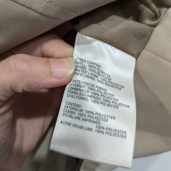 Liz Claiborne Outerwear Rain Jacket with Hood Beige Red Size Medium - Picture 3 of 7